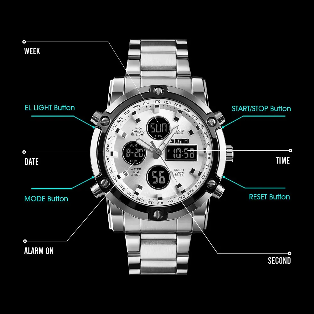 Montre numérique Skmei 1389 av - Gold 6138 avis et prix