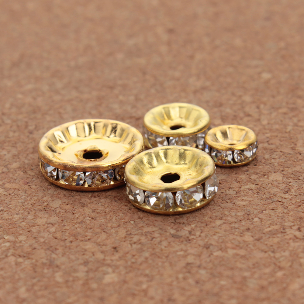 50pcs 4 6 8 10 12mm strass per - Gold 6138 avis et prix